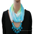 New style arrived women fashion Printed gradient ramp chiffon jewelry pendant scarf